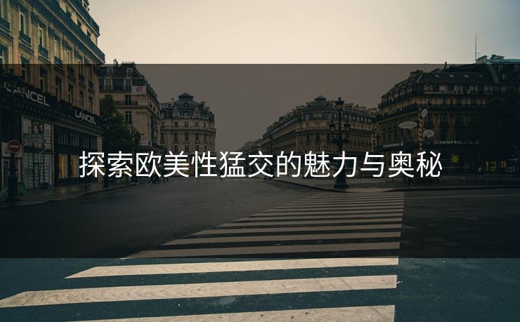 探索欧美性猛交的魅力与奥秘